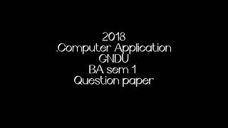 First year Computer Application sample paper 2018@thesoftskillssolution screenshot 2