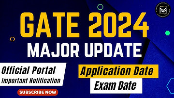 GATE 2024 | Official Portal | Application Date | Exam Date | Important Update | #gateexam