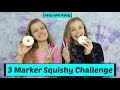 3 marker squishy challenge  jacy and kacy