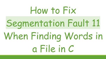 How to Fix Segmentation Fault 11 When Finding Words in a File in C