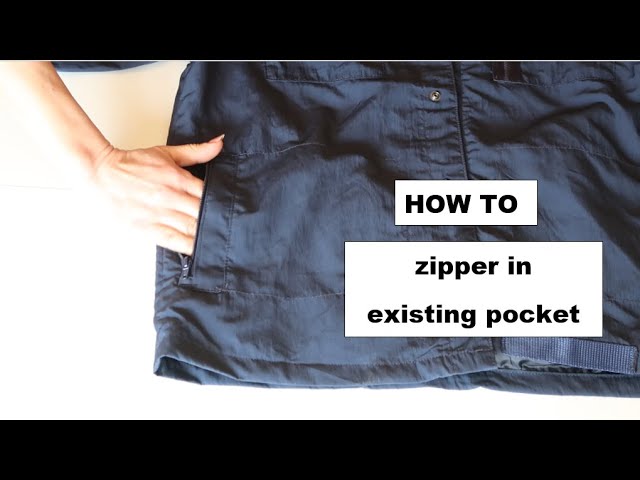 HOW TO make zipper in existing pocket 