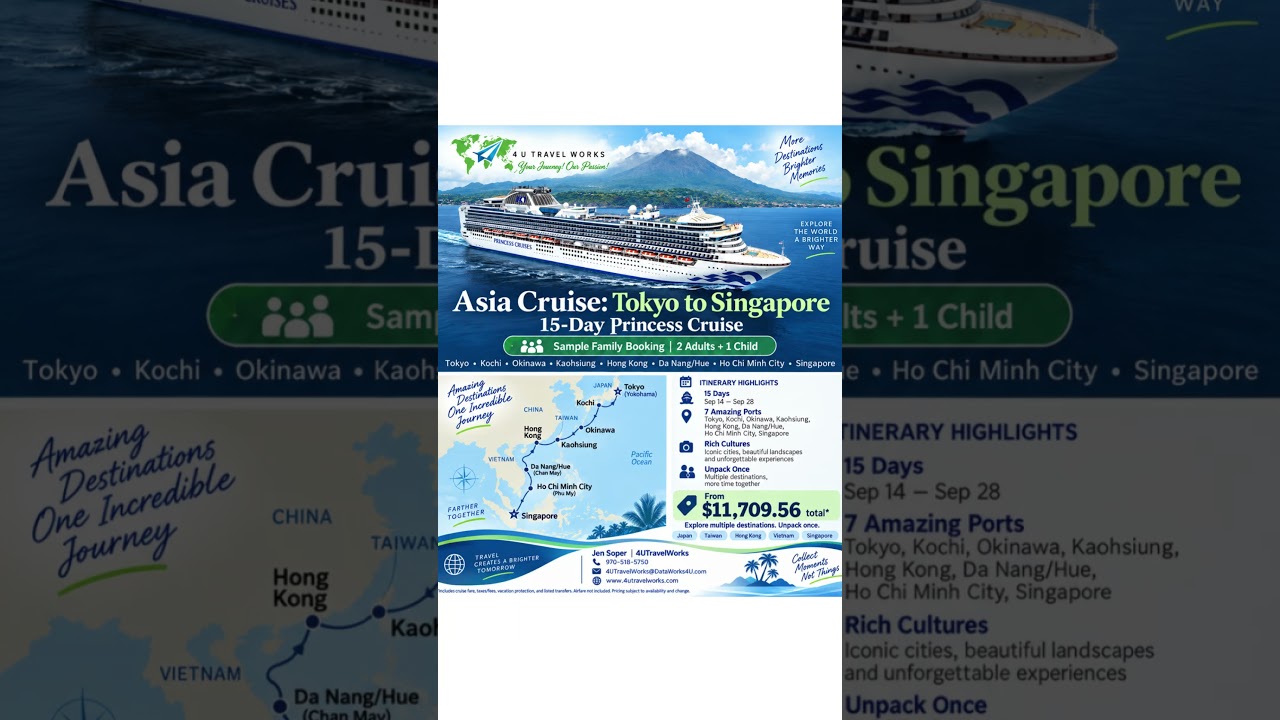 Tokyo to Singapore #4UTravelWorks #YourJourneyOurPassion #PrincessCruises #AsiaCruise #AsiaTravel