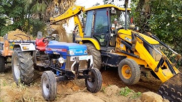 Jcb 3dx Backhoe Machine Loading Mud In Powertrack EURO 50 Tractor | Jcb Tractor | Tractor Jcb | Jcb