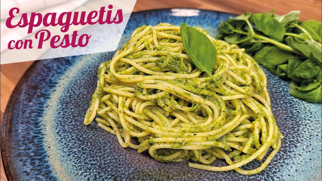 ESPAGUETIS AL PESTO 🍝 Receta original de pesto