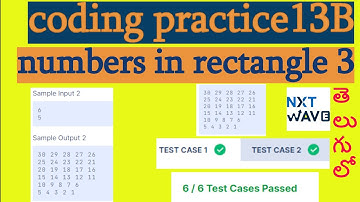 coding practice 13B || numbers in rectangle 3 || NXT WAVE || CCBP || python beginner || Telugu lo ||