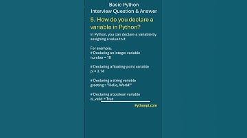 How do you declare a variable in Python? #python #interview #questions #shorts #viralshorts #answer