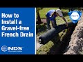 Installation of gravelfree french drain