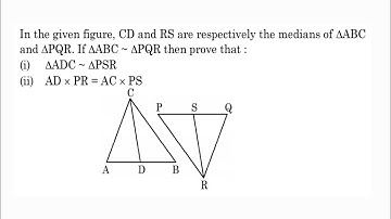 In the given figure, CD and RS are respectively the medians of triangle ABC and triangle PQR