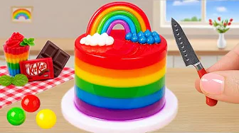 Delicious KITKAT Cake 🌈🍫 Creative Mini Rainbow Cake Decorating Idea
