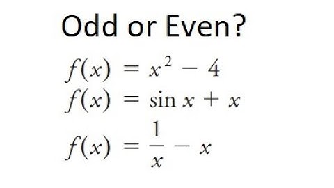 Grade 12 Advanced Functions - Odd or even functions (ch 1.3)