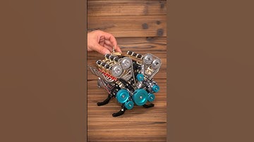 Build a v8 Car Engine Model Kit Full Metal 8 Cylinder #enginediy #enginemodel #v8 #v8engine #shorts