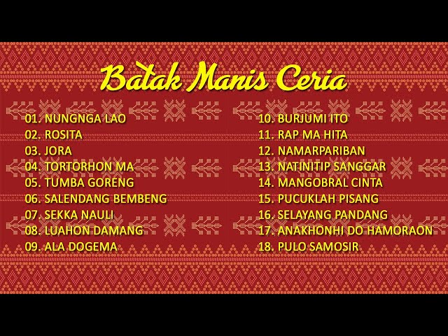 Batak Manis Ceria Hits (Koleksi Lagu Batak Terpopuler) class=
