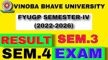 Vbu sem 3 result / vbu Semester 4 exam / fyugp semester 4 2022 - 26 exam date /fyugp sem 4 exam form