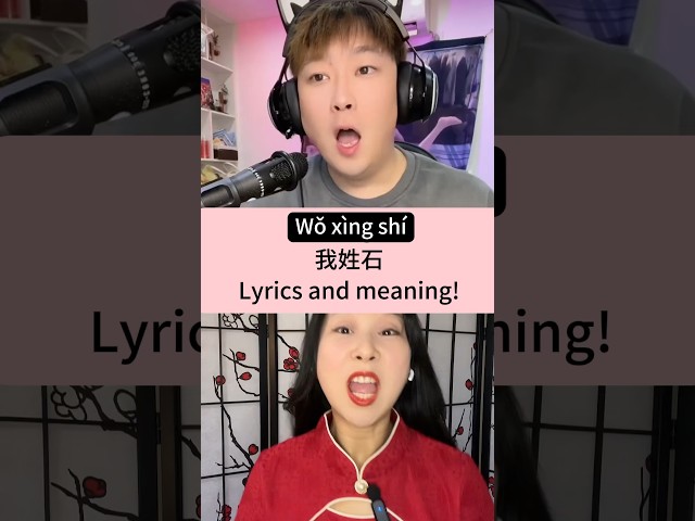 Wo xing shi - lyrics and meaning! #tutorial #woxingshi #china #chinese #funny #learnchinese #我姓石 class=