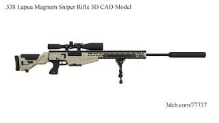 .338 Lapua Magnum Sniper Rifle CAD 3D Model