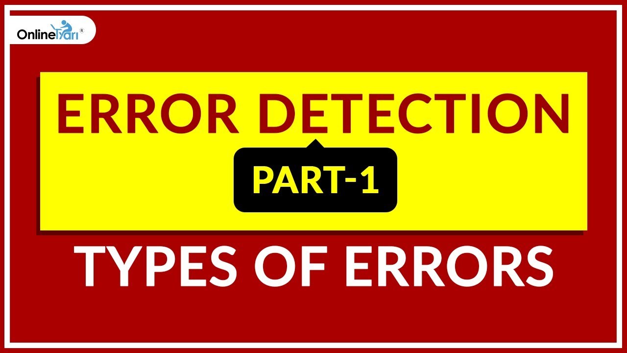 Error Detection In English Part 1 Types Of Errors YouTube