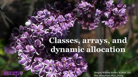 4.11 Classes, arrays and dynamic allocation