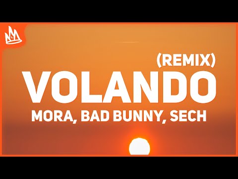 Mora x Bad Bunny x Sech - Volando Remix (Letra / Lyrics)