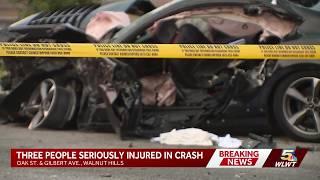 CFD: 3 people hospitalized with serious injuries after crash in Walnut Hills