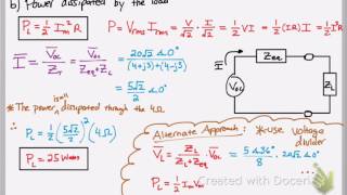 Calculate Power Dissipated by the Load