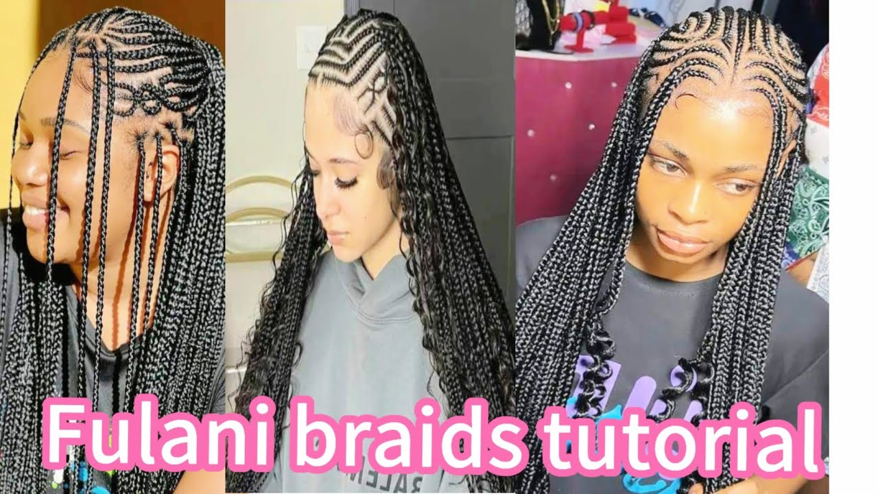Fulani braids tutorial|How to make Fulani braids hairstyle|flip over ...