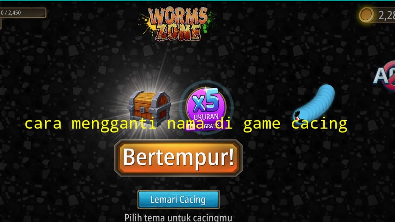 Cara mengganti nama di game cacing/wormszone 