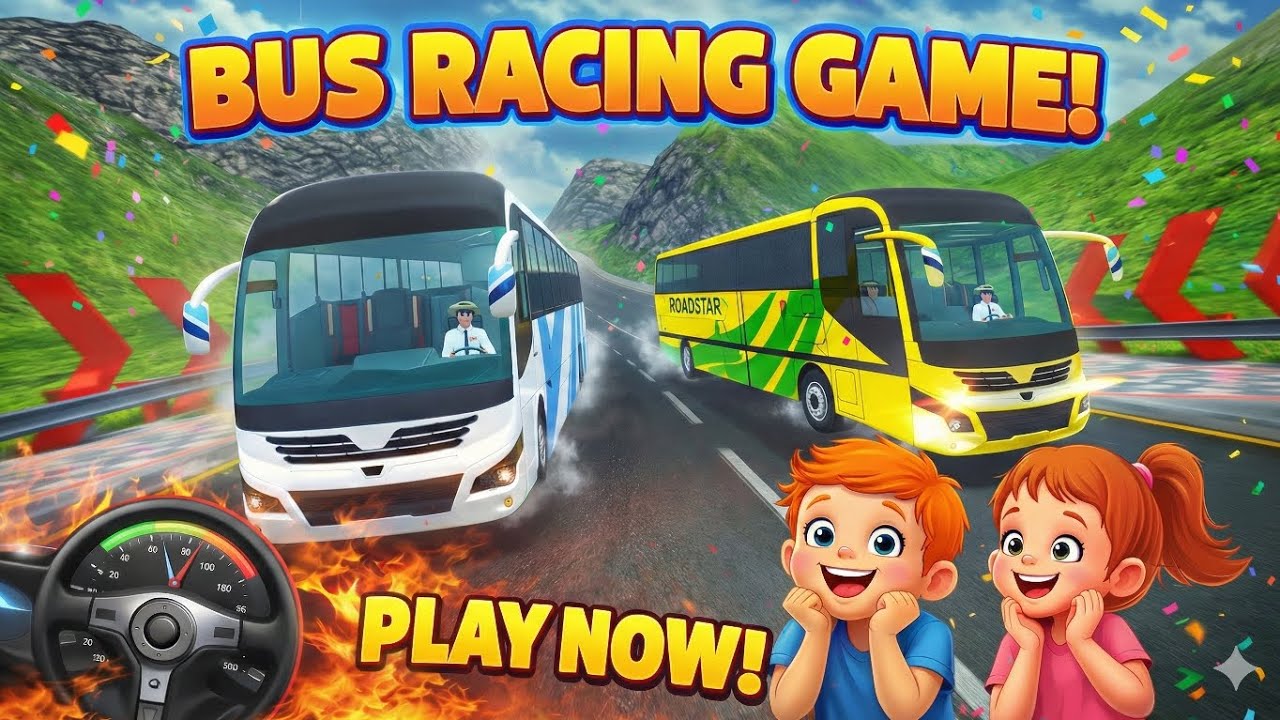 Crazy Bus Racing Game 🚍💨 | Fast Speed Bus Driving for Kids
