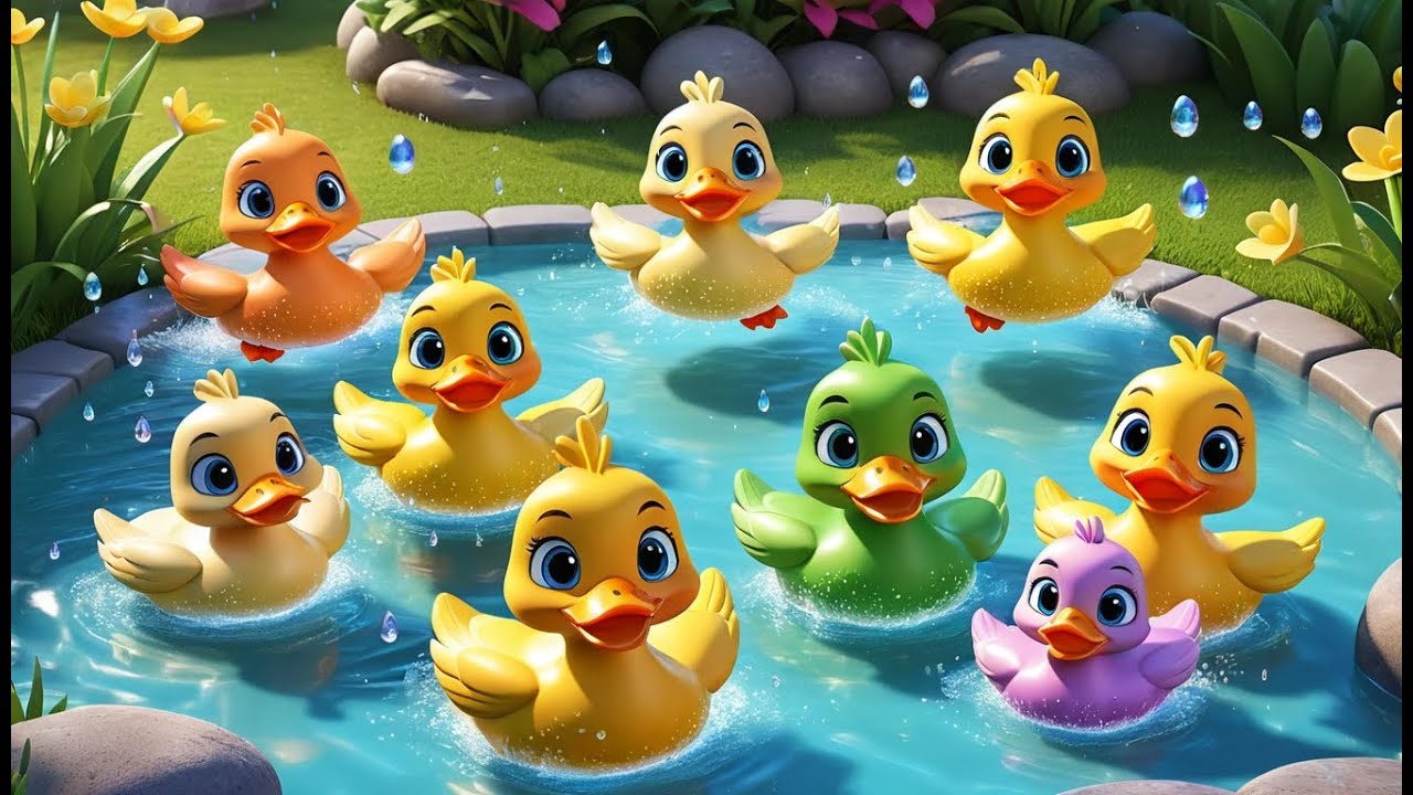Five Colorful Ducks – Rainbow Pond Song! | Counting Rhyme for Kids | Learn Colors & Numbers