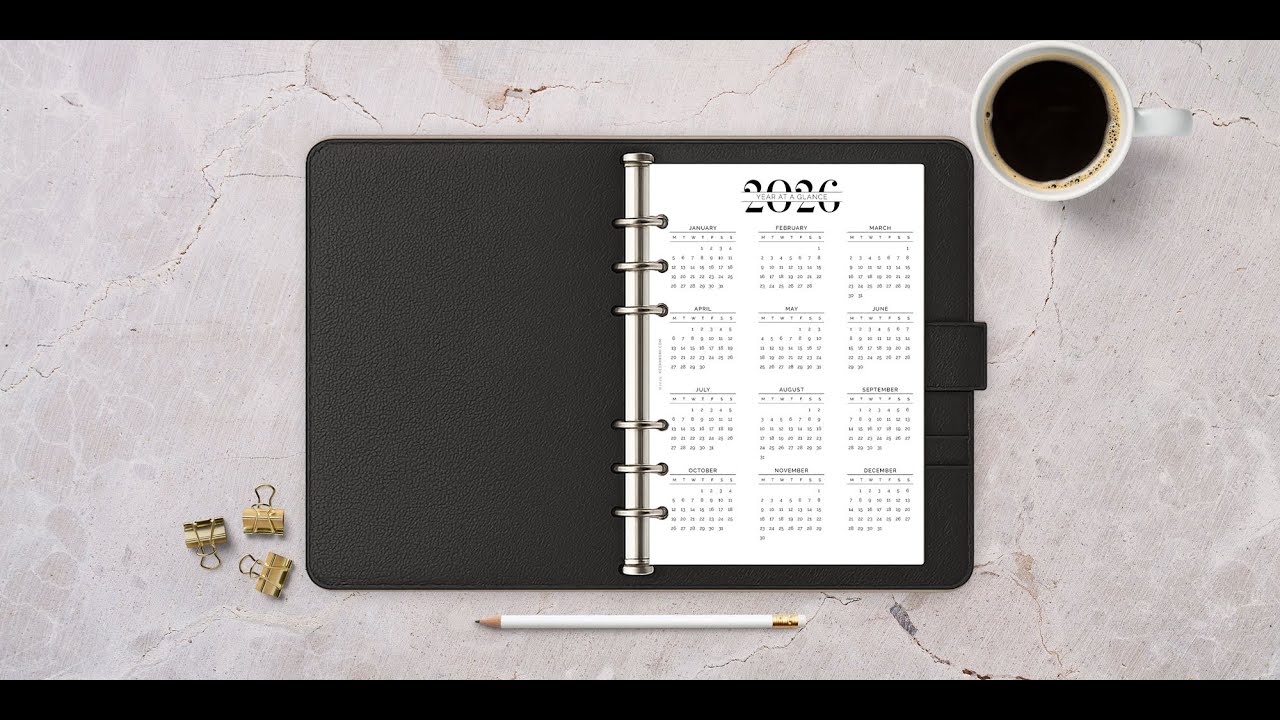 2026 Calendar & Notes Insert | Yearly Overview with Space to Plan