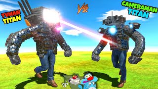 OGGY CAMERAMAN TITAN TEAM VS JACK TVMAN TITAN TEAM FIGHT IN ANIMAL REVOLT BATTLE SIMULATOR (ARBS)