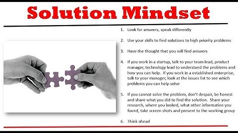 Being Efficient - Solution Mindset