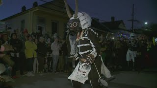 Skull and Bones Gang wake up the neighborhood for Mardi Gras