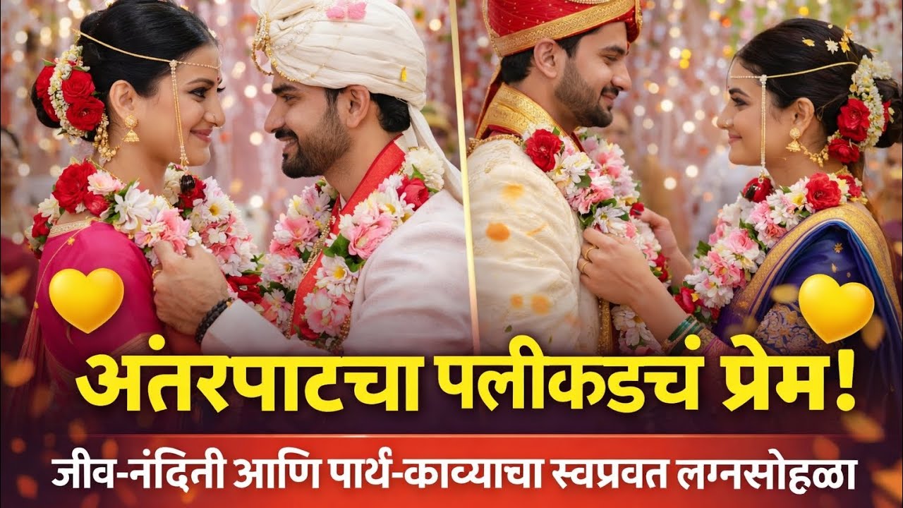 अंतरपाटाच्या पलीकडचं प्रेम! 💛 जीव-नंदिनी आणि पार्थ-काव्याचा स्वप्नवत लग्नसोहळा