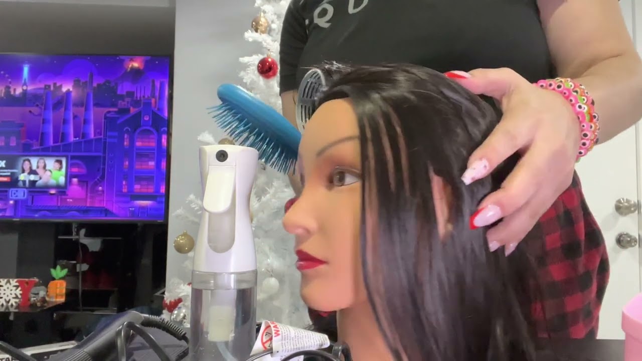 ASMR hair stylist roleplay : hair brushing, hair rollers, curling iron, scalp massage