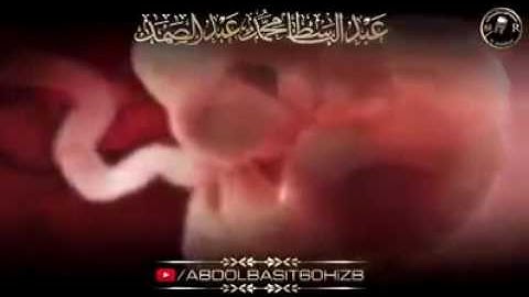 مراحل خلق الانسان مع تلاوة قرانية مباركة من سورة المؤمنون للشيخ عبد الباسط عبد الصمد