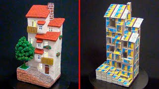 DIY Multi-Storey House using matchboxes and paper clay | How to make a high-rise building
