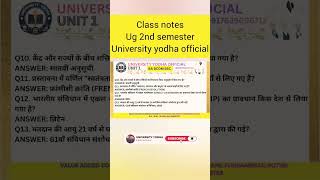 BA 2nd Semester VAC Important Questions | Indian Constitution & Polity VVI MCQ 2026 | BRABU