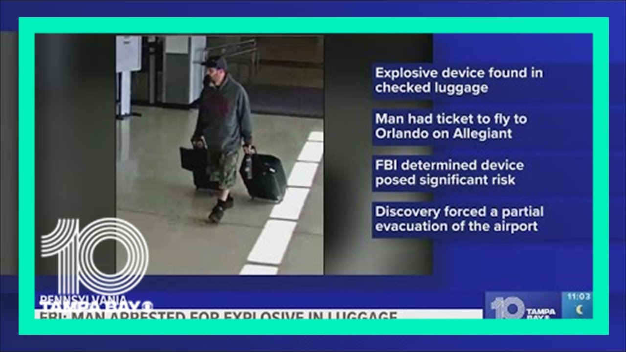 FBI arrests man accused of having explosive in checked luggage - YouTube