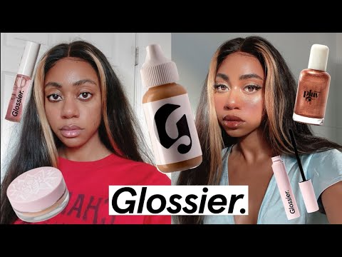 Soft Glam Using a Full Face Of Glossier Products - Acne Prone Skin - 동영상