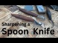 Sharpening a spoon knife