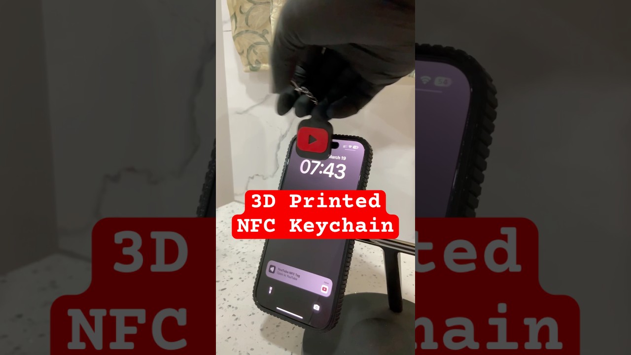 3D Printed NFC YouTube Keychain  