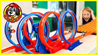 Kids Build 🏎️ Longest MARIO KART RACE With All Our Hot Wheels LOOP Track