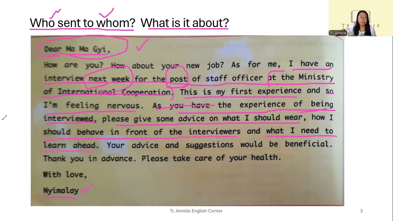 Grade 12 Unit 1E Writing a reply