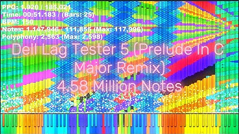 [Black MIDI] Dell Lag Tester 5 (Prelude in C Major Remix) - 4.58 Million Notes