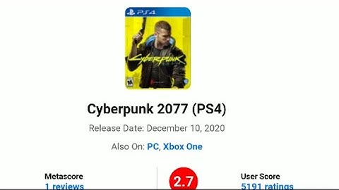 Cyperpunk 2077 is getting Destroyed on metacritic by user reviews.