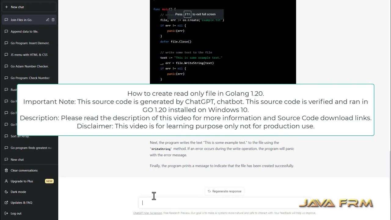 How to create read only file in golang 1 20 youtube