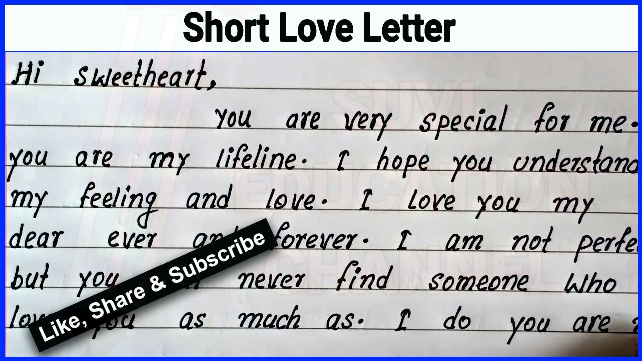 Write Short Love Letter  Easy and simple English short love