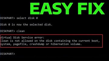 How To Fix Clean is Not Allowed on the Disk, Diskpart Virtual Disk Service Error