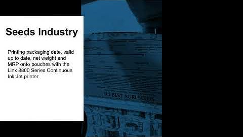 Seed Pouch | Batch Code | MRP | Date Printing - Linx 8800 Series CIJ Printer
