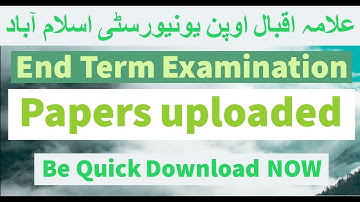 Papers uploaded End Term Assesment (ETA) |AIOU INFO
